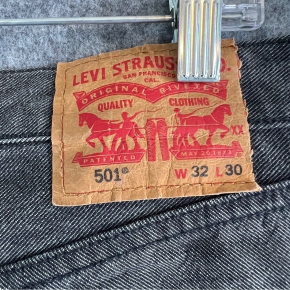 LEVI'S 501 White Oak Cone Denim Jeans Button Fly Grey Size 32 (altered) - Picture 5 of 12